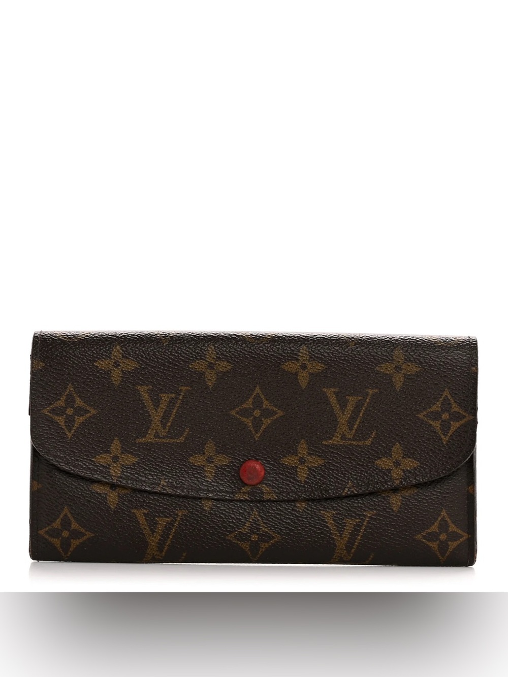 Louis Vuitton Monogram Continental Wallet in Brown with Red Button